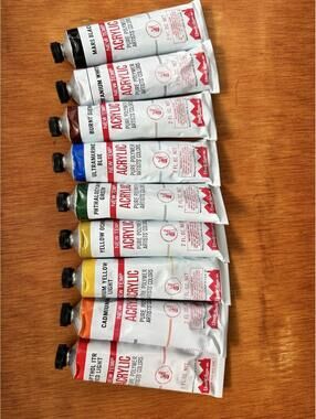 Vintage Utrecht Linens Supreme Professional Quality Acrylic Paint Lot Of 9-2 oz